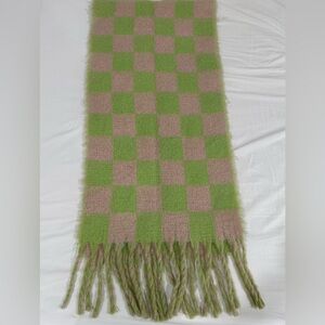 Green and Pink Checkered Scarf